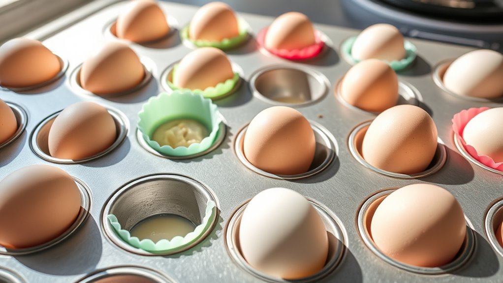 arrange eggs evenly spaced