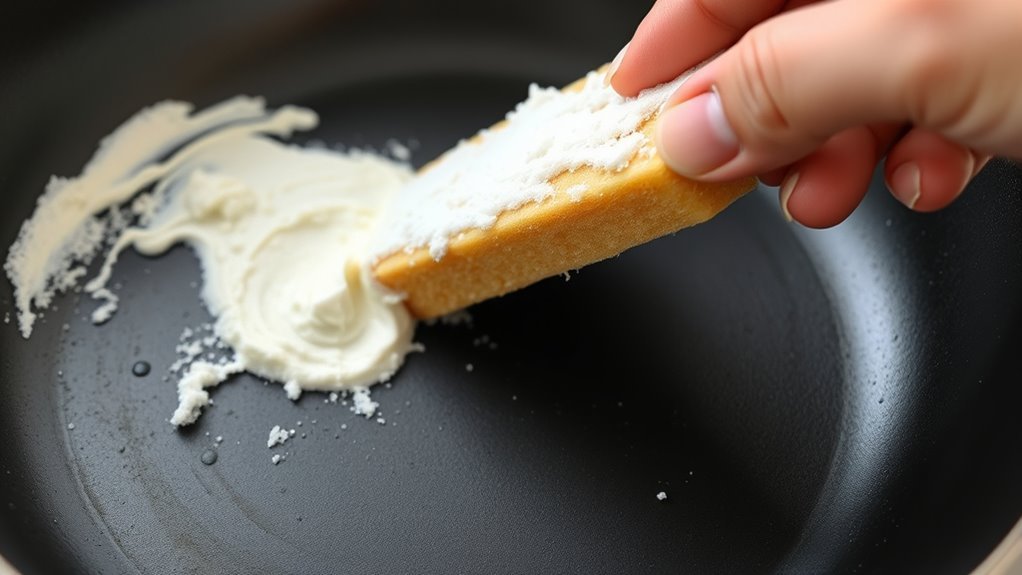 baking soda removes burnt residue