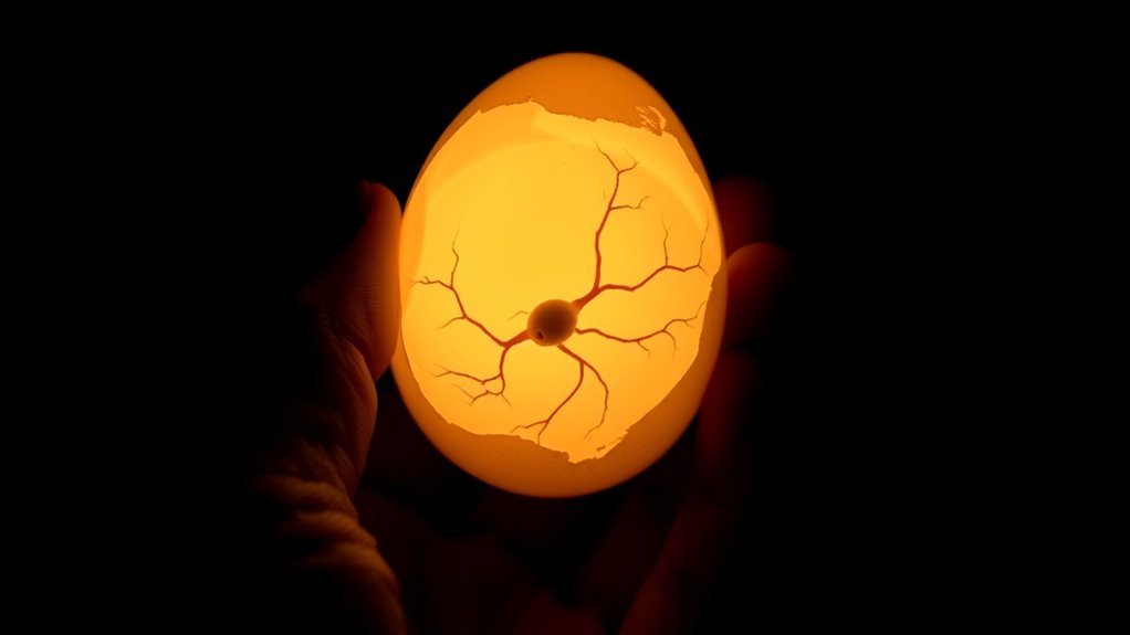 candle eggs identify fertilization
