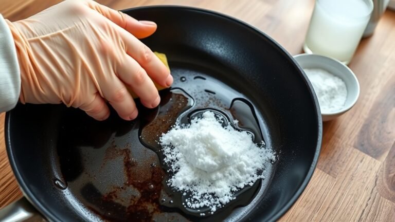 cleaning non stick burnt oil