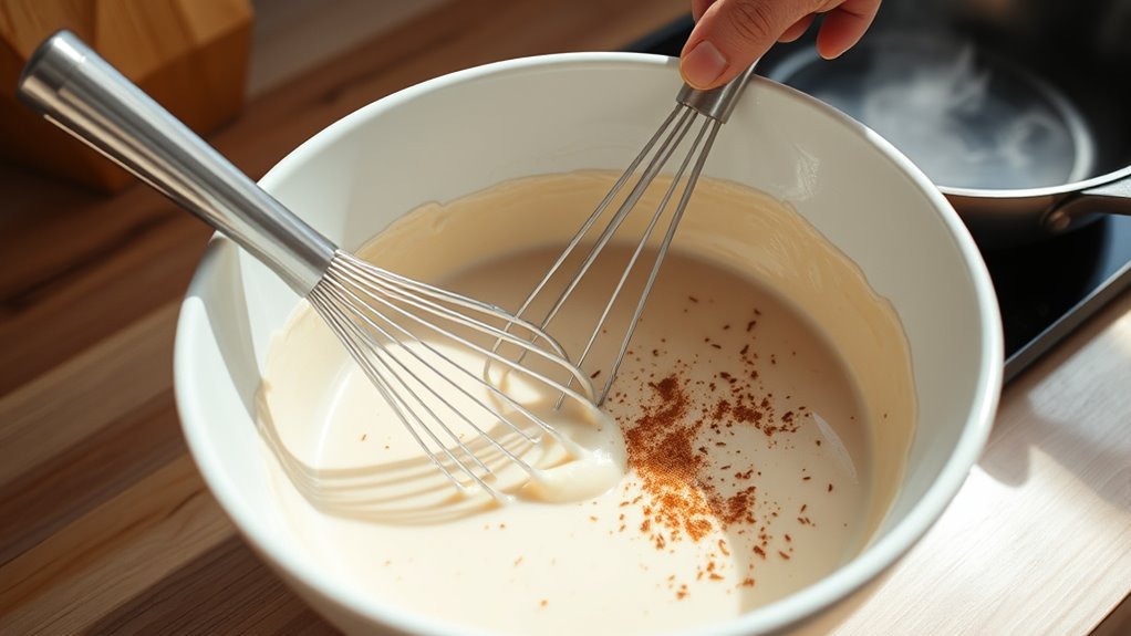 eggless french toast batter preparation