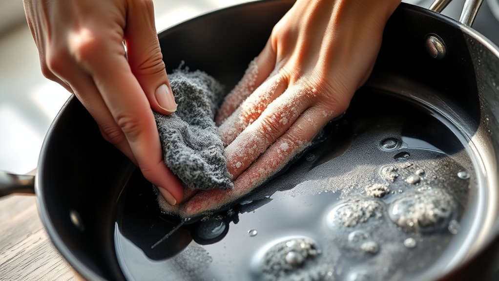 gentle steel wool cleaning