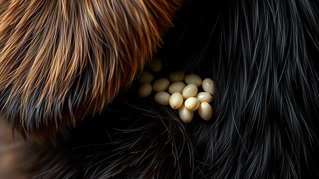hidden flea eggs on dog