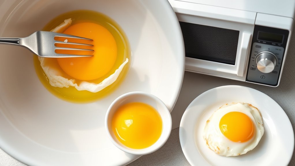 microwave fried egg tutorial
