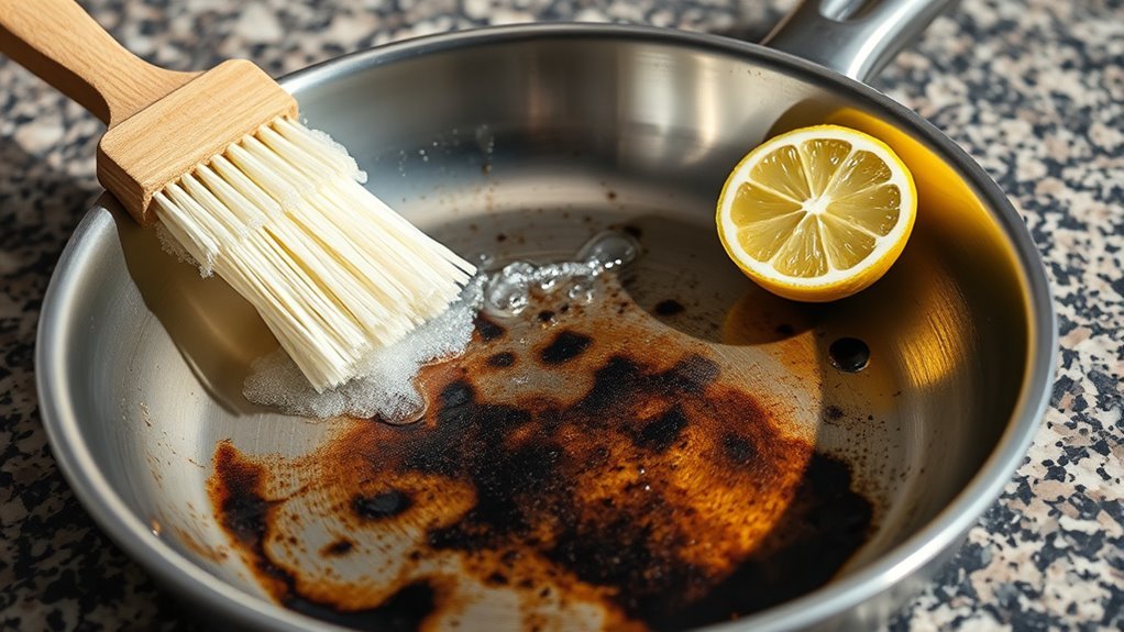 remove and scrub burnt residue