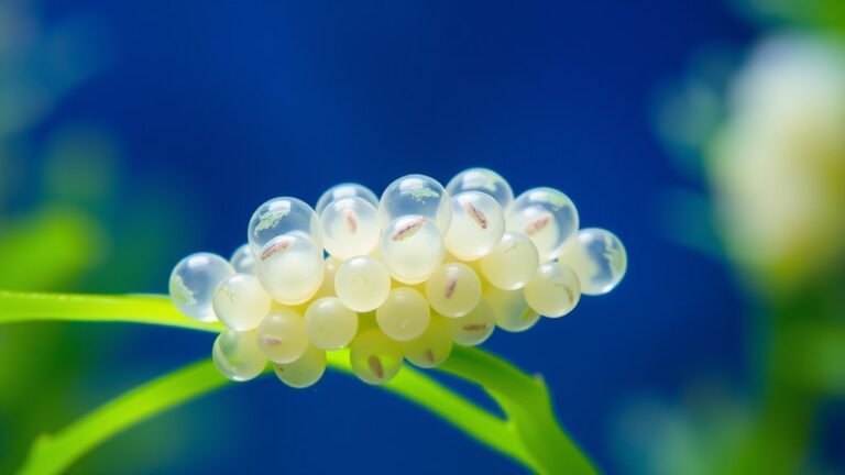 small translucent clustered eggs