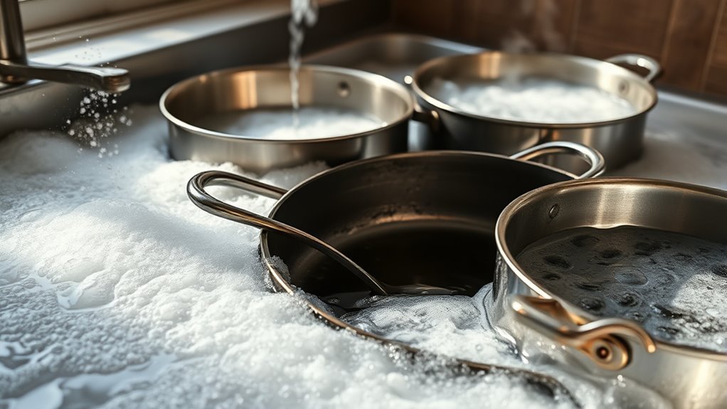 soak pans for easier cleaning