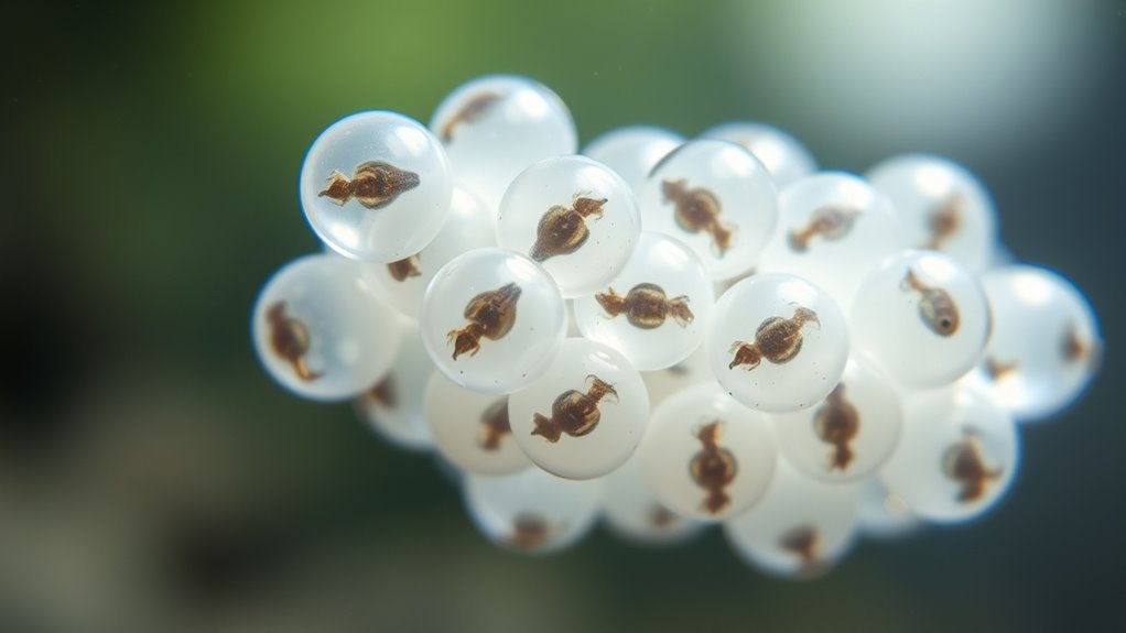 spot developing fry inside eggs