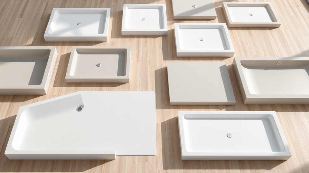 standard shower pan sizes
