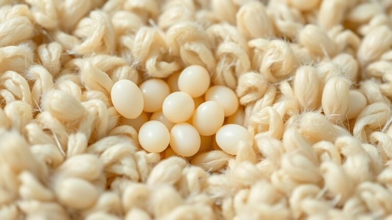 tiny brown oval eggs