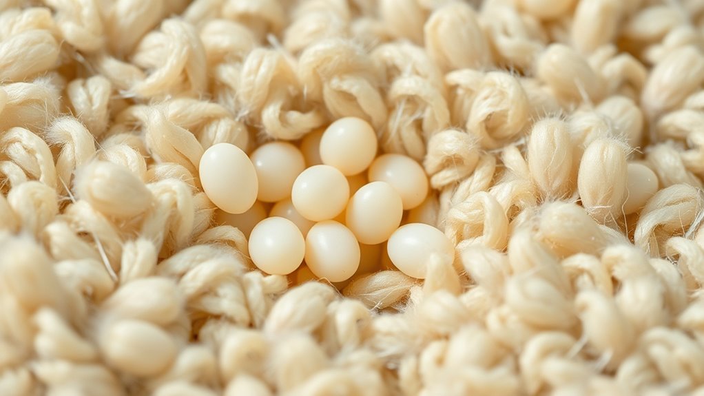 tiny brown oval eggs
