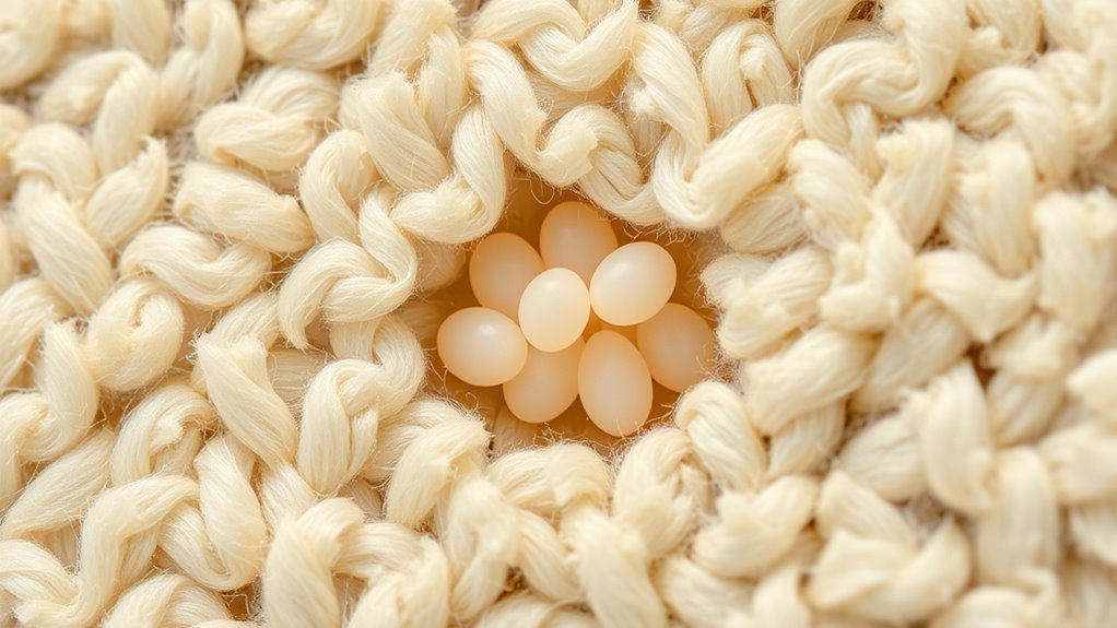 tiny oval creamy eggs
