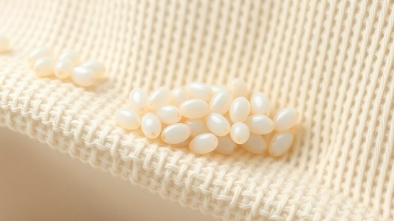 tiny white egg clusters