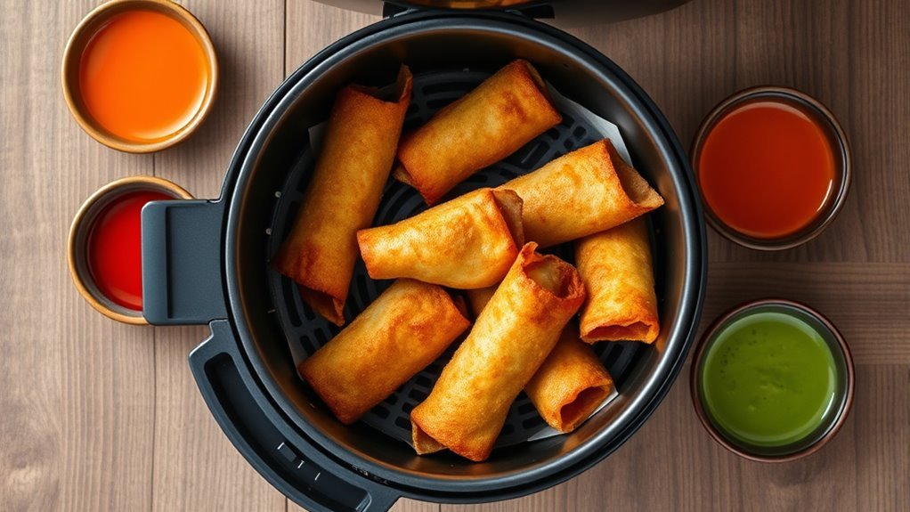 air fry frozen egg rolls