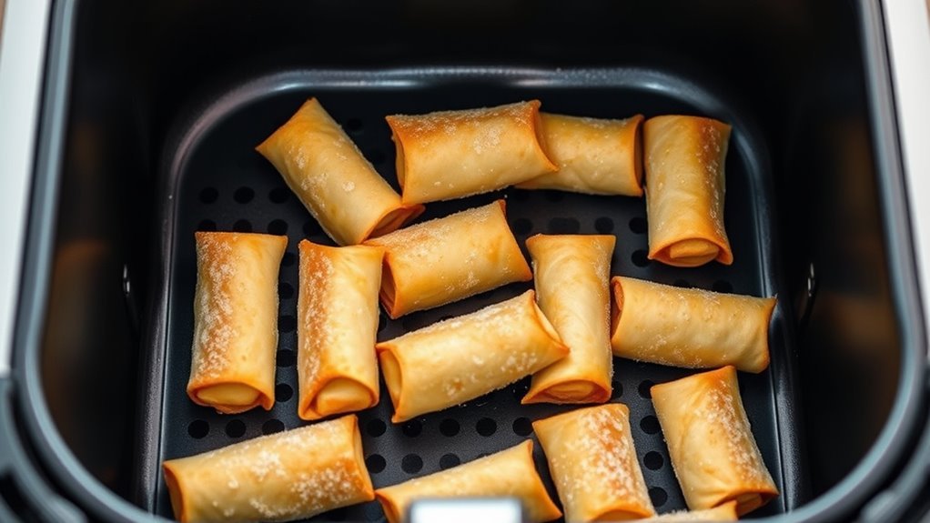 arrange egg rolls evenly