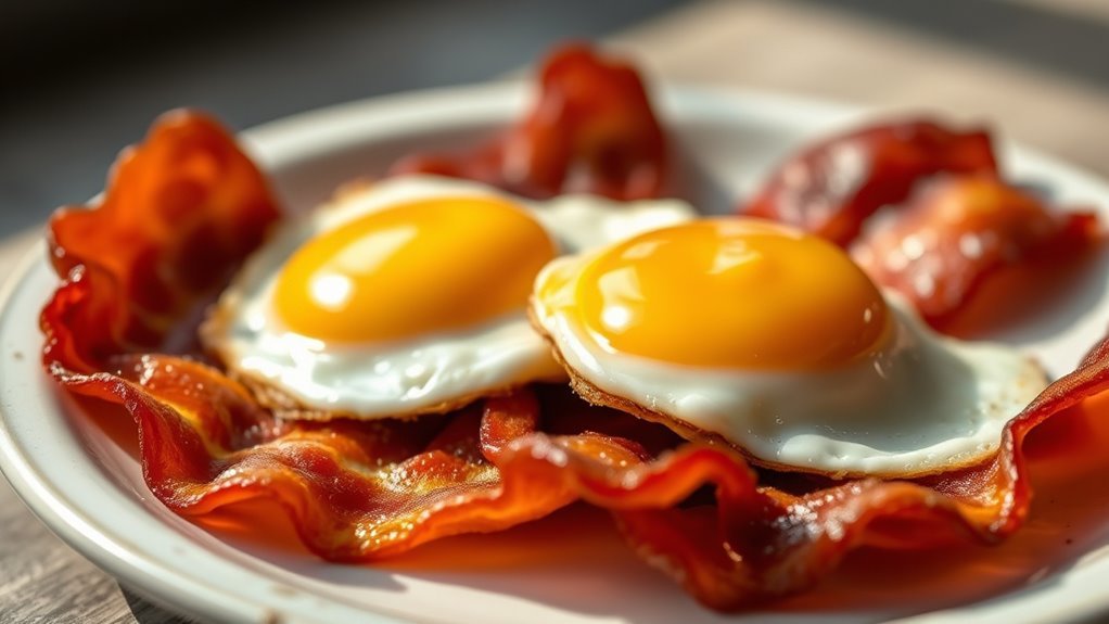 bacon eggs calories variations