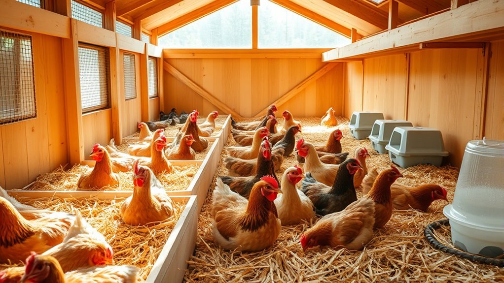 comfortable nesting and coop conditions