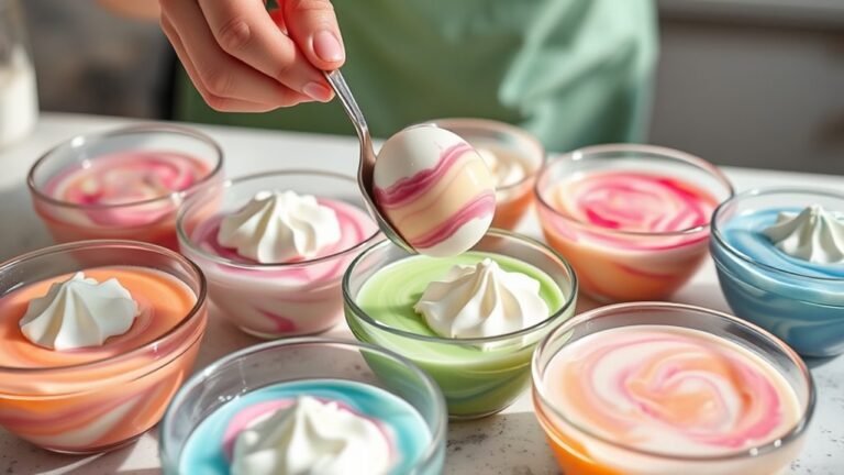 dye eggs with whipped topping