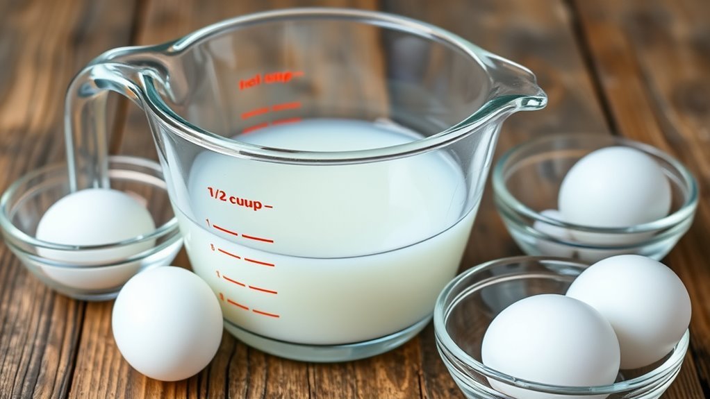 egg whites measure half