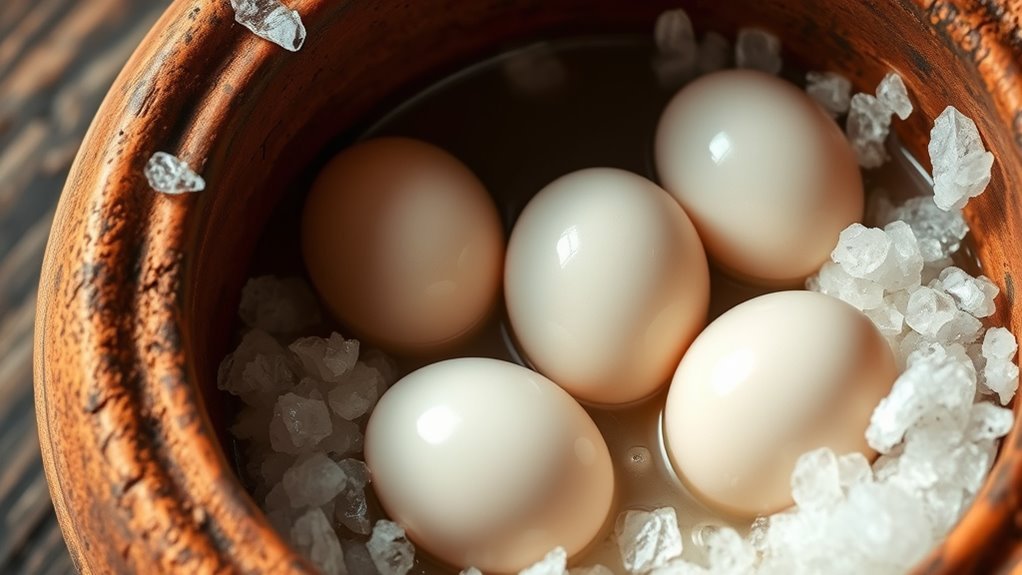 ensure eggs stay submerged