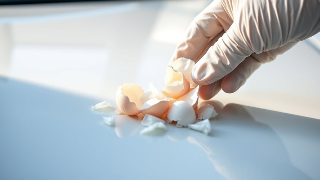 gentle eggshell removal technique