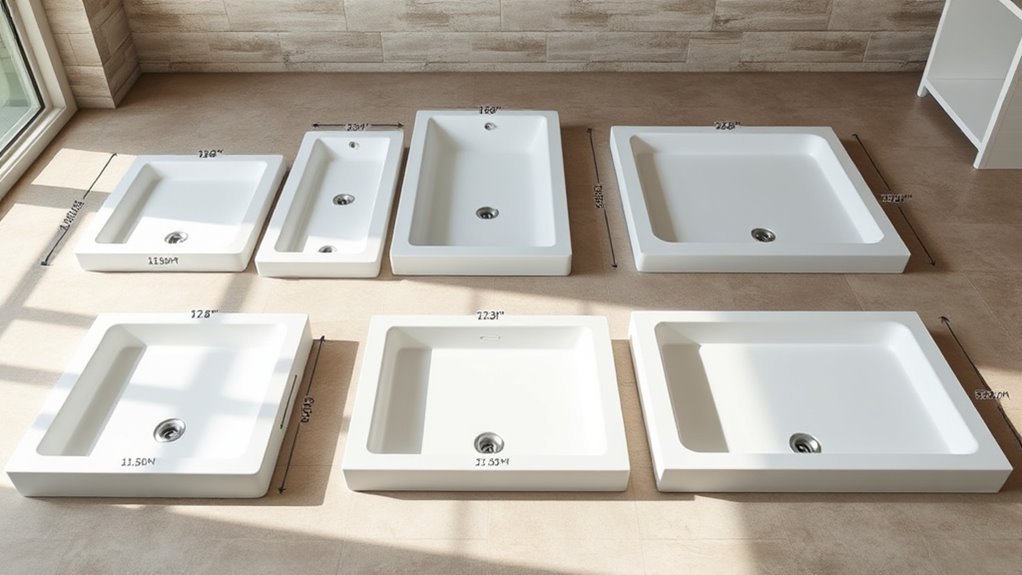 impactful shower pan sizing