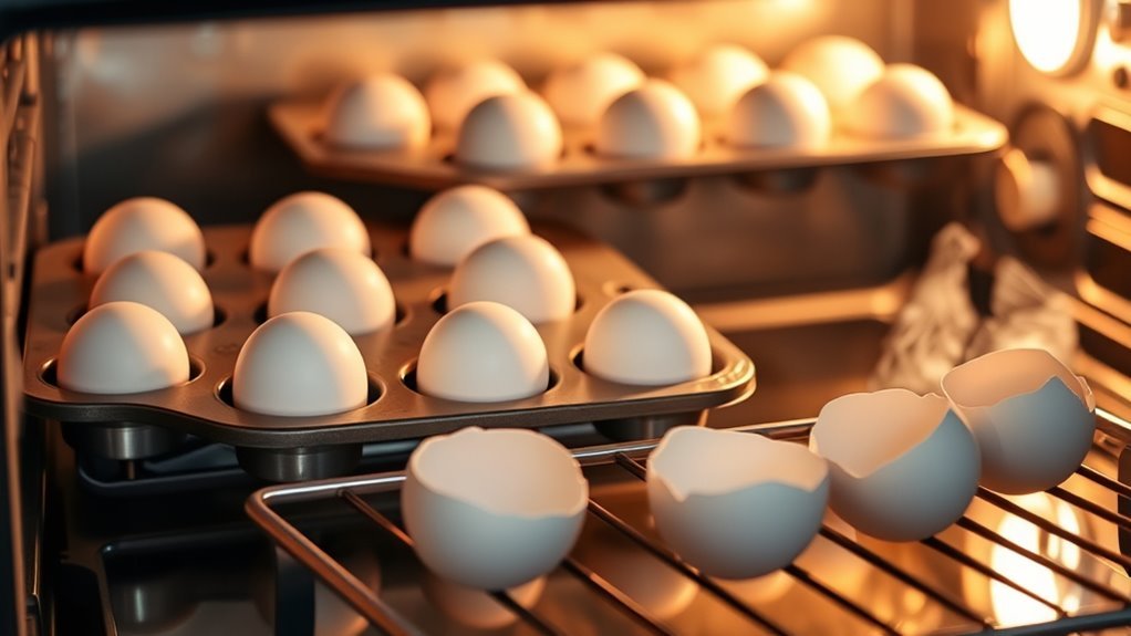 oven baked eggs easy peel