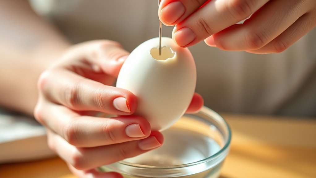 pierce eggs prevent cracking
