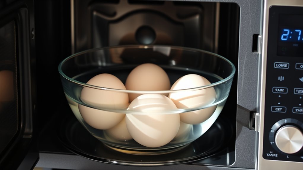 pierced eggs steam ice bath
