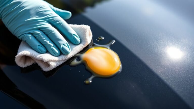 removing egg from car