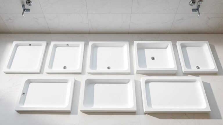 seven standard shower sizes