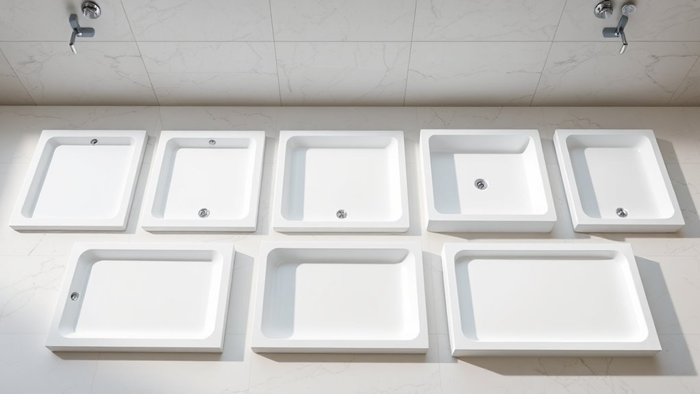 seven standard shower sizes