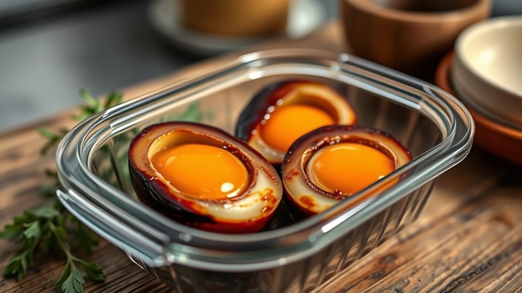 store eggs submerged securely
