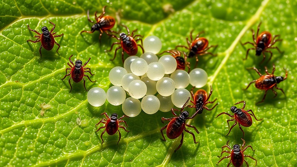 ticks lay numerous eggs
