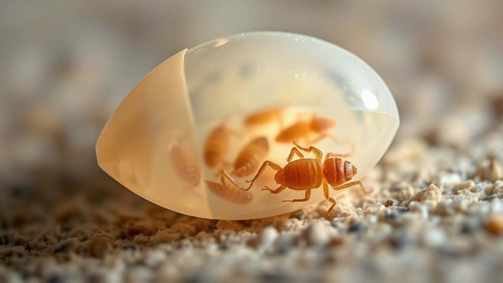 tiny eggs contain developing embryo