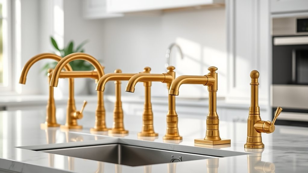 top polished brass kitchen faucets
