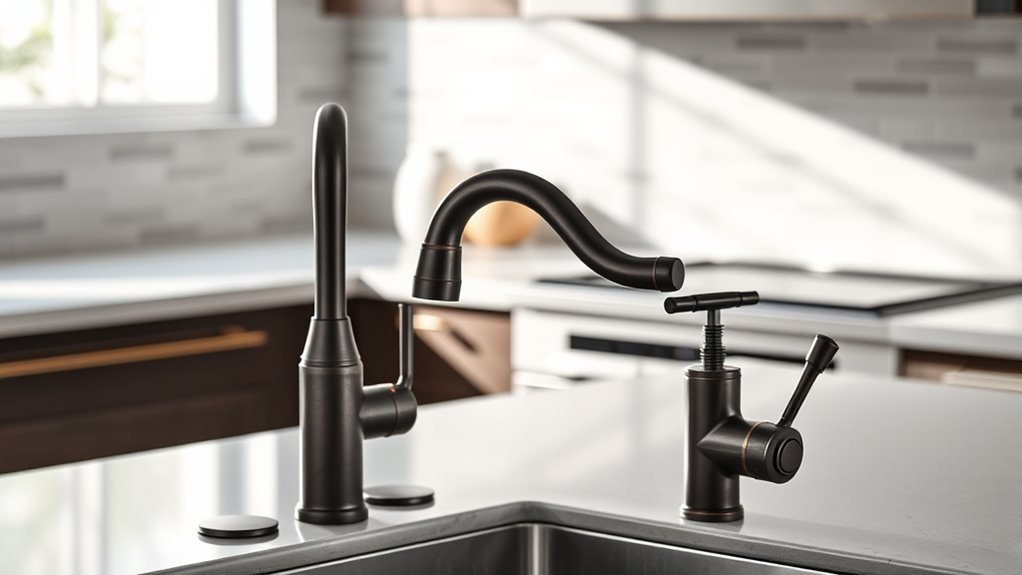 top pull down bronze faucets