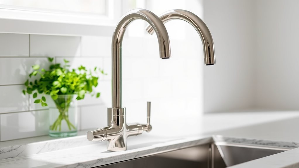 top polished nickel kitchen faucets