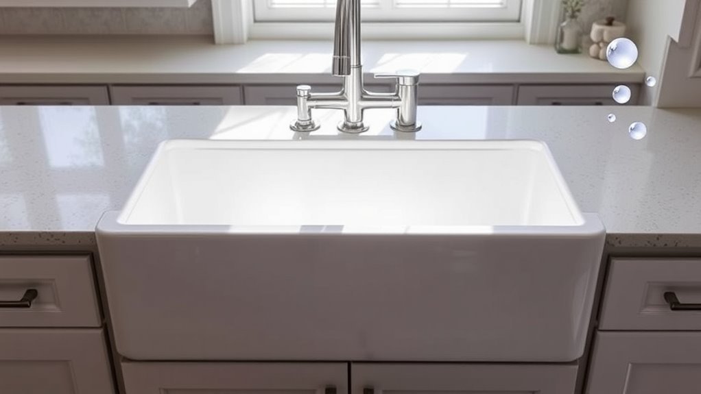 33 inch fireclay sink features