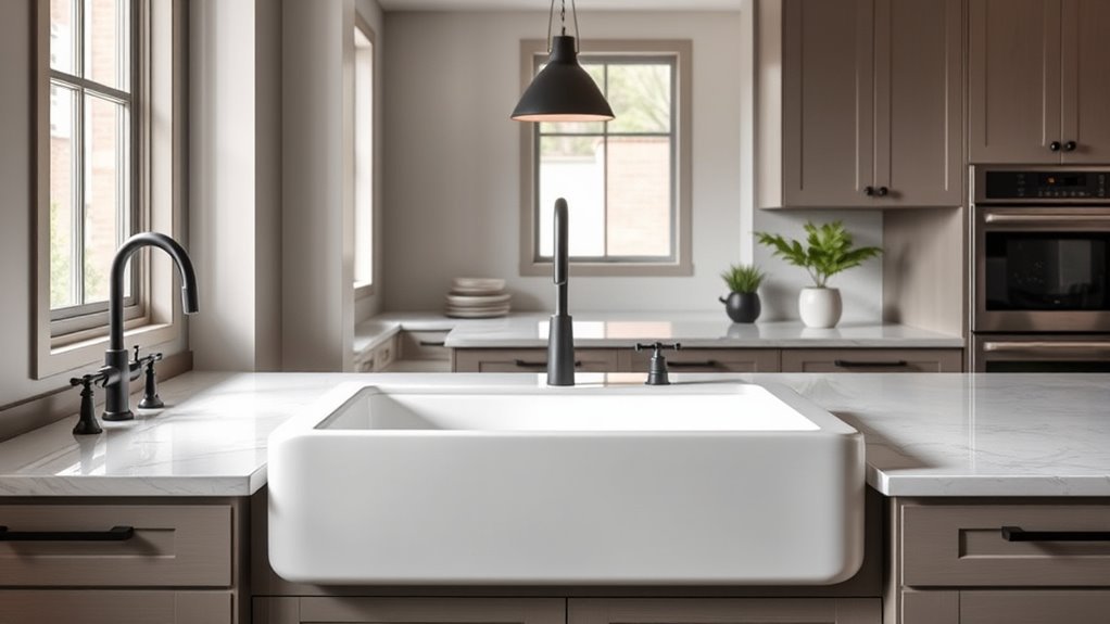 stylish apron front kitchen sinks